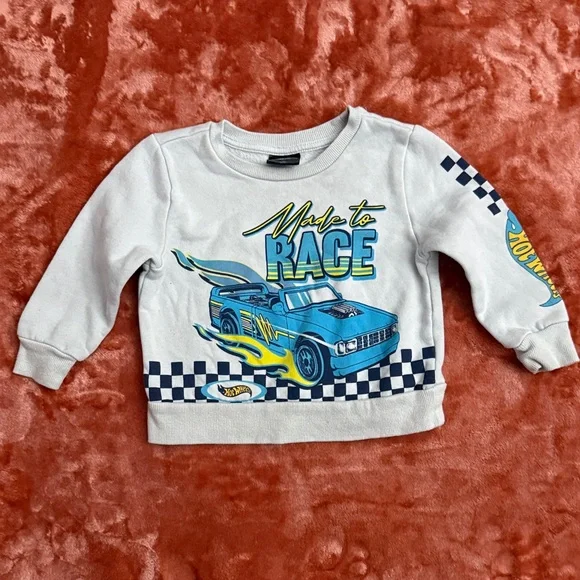 Toddler Boys' Hot Wheels Checkered Fleece Pullover | SIZE 18 M - Picture 1 of 5